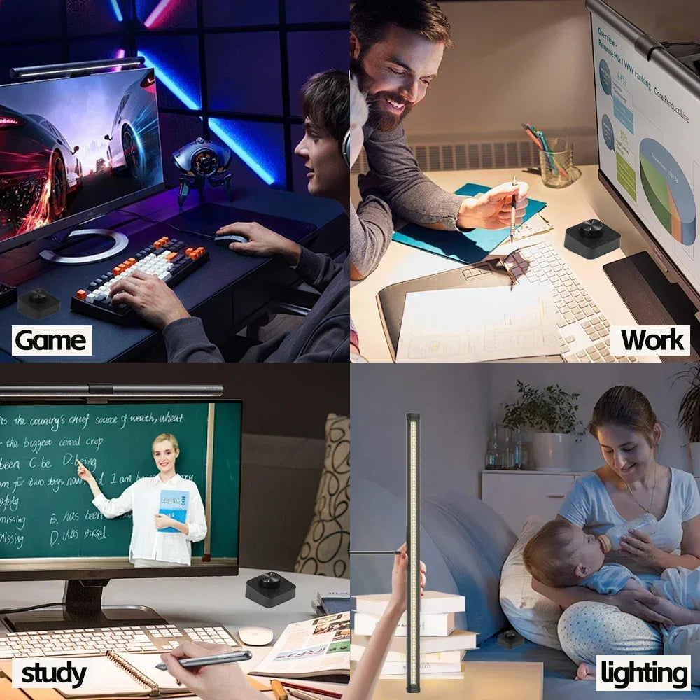 LED Desk Lamp Monitor Screen Light Bar RGB Computer Atmosphere Double sided Lights  For Work Study Read Gaming Dimming Lighting