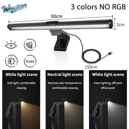30/40cm Monitor PC Screen Light LED Dimming Learning Reading Lighting Dimmable USB Night Light Bar Touch Eye Protection Light Deals 4 U  RGB Hexagon Wall Lights Deals 4 U