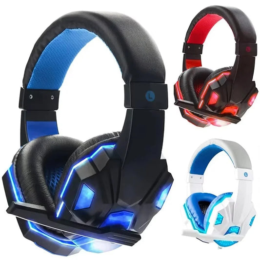 3.5mm Wired Gaming Headphones With Adjustable Microphone Stereo Bass Headset For Computer Phone Laptop Desktop PC Notebook Gamer