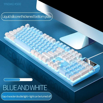 104 Keys Gaming Keyboard Wired Keyboard Color Matching Backlit Mechanical Feel Computer E-sports Peripherals for Desktop Laptop Deals 4 U  Gaming Accessories Deals 4 U