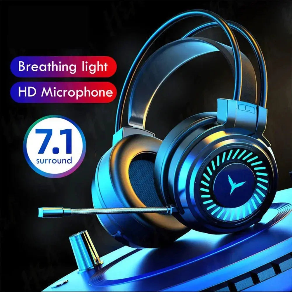 Gaming Headset Noise Canceling Microphone E-Sports Game 7.1 Stereo Surround Sound Wired Headphone for PS5 Xbox One Movie Music Deals 4 U  Gaming Accessories Deals 4 U