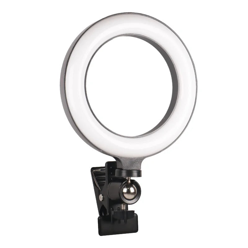 Clip-on ring light lighting kit, phone selfie light, 3-stop webcam, photography accessories, auto projection, 6-inch fill light Deals 4 U  Streaming Equipment Deals 4 U