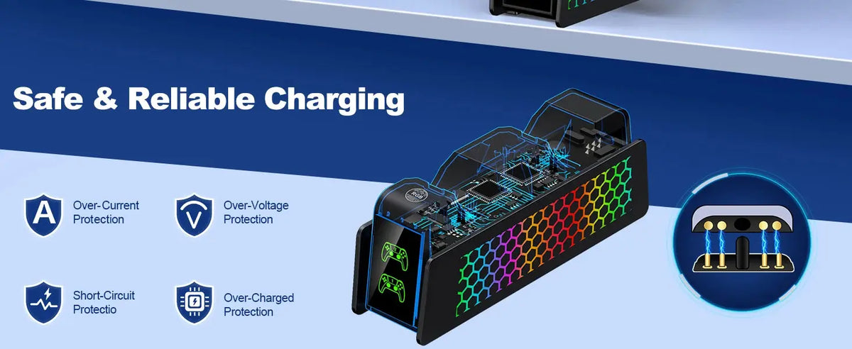 For PS5 Controller Charger DualSense Charging Station Dual Charging Dock Charger Stand for PlayStation5 Wireless Game Controller Deals 4 U  Console Accessories Deals 4 U