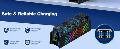 For PS5 Controller Charger DualSense Charging Station Dual Charging Dock Charger Stand for PlayStation5 Wireless Game Controller Deals 4 U  Console Accessories Deals 4 U