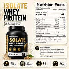 NurtureNova Isolate Whey Protein Powder 1kg, High Nutrition Fitness Drink Mix, 40 Servings, Workout & Daily Support Formula Deals 4 U   Deals 4 U