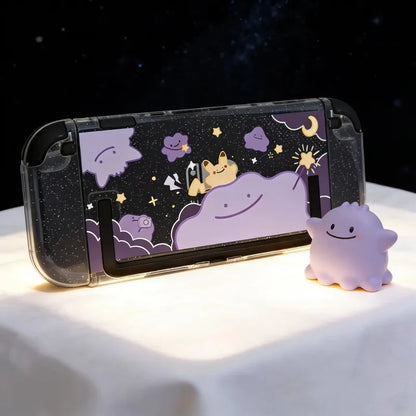 Cartoon Switch 2 Protective Case for Nintendo Switch 2 Glitter Purple Customize Joy-Con Console Case Can be inserted Dock Cover