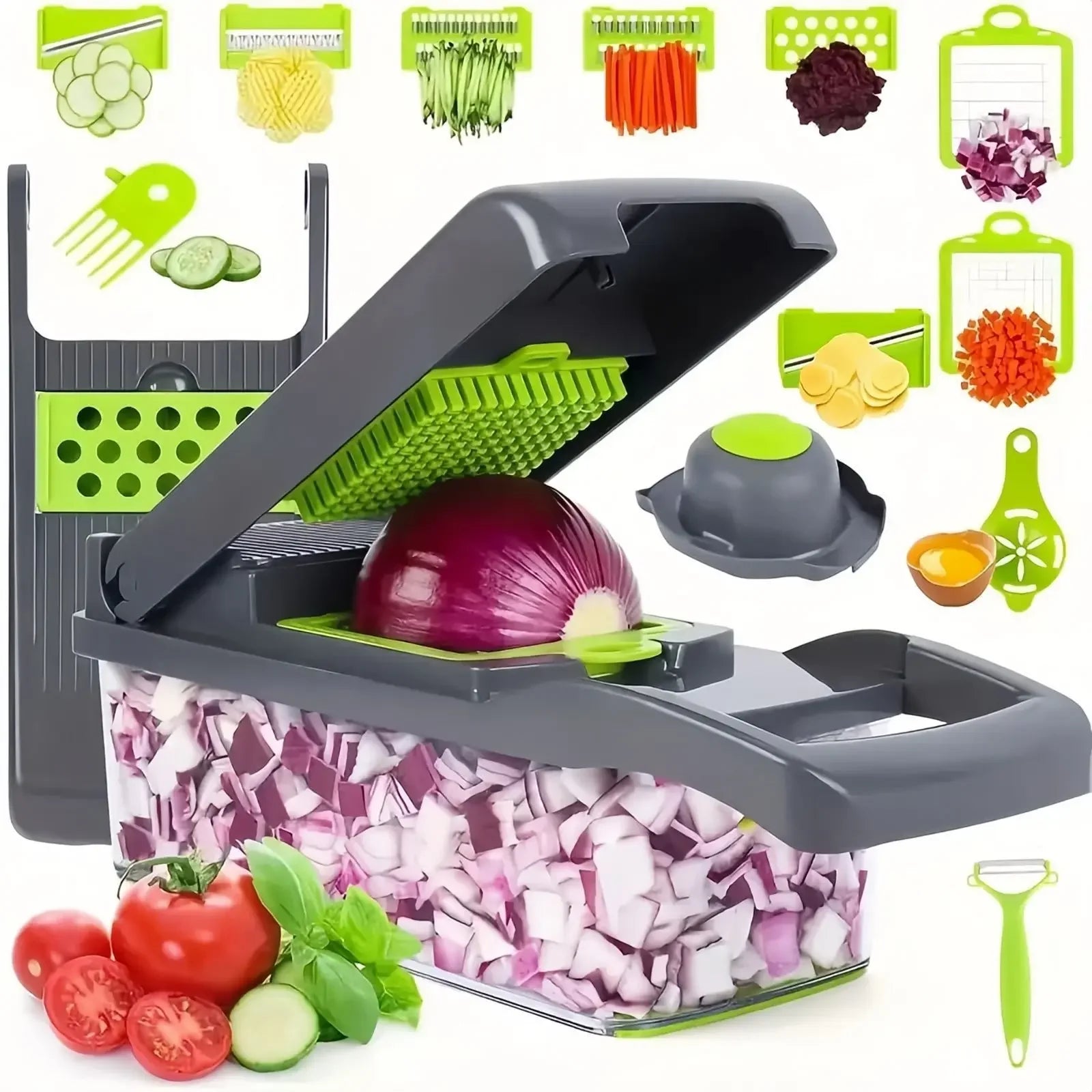 Multifunctional Vegetable Chopper Handle Food Grate Food Chopper Vegetable Slicer Dicer Cut 14/16 in 1 Kitchen Items Cocina Deals 4 U   Deals 4 U