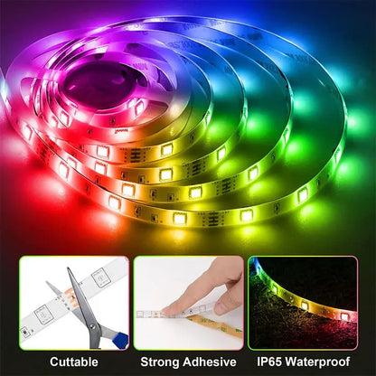 RGB LED Light Strip Lights USB 5V TV Backlight Atmosphere Lights APP Remote Control Flexible Lamp Tape Christmas Party Light Deals 4 U  RGB Hexagon Wall Lights Deals 4 U