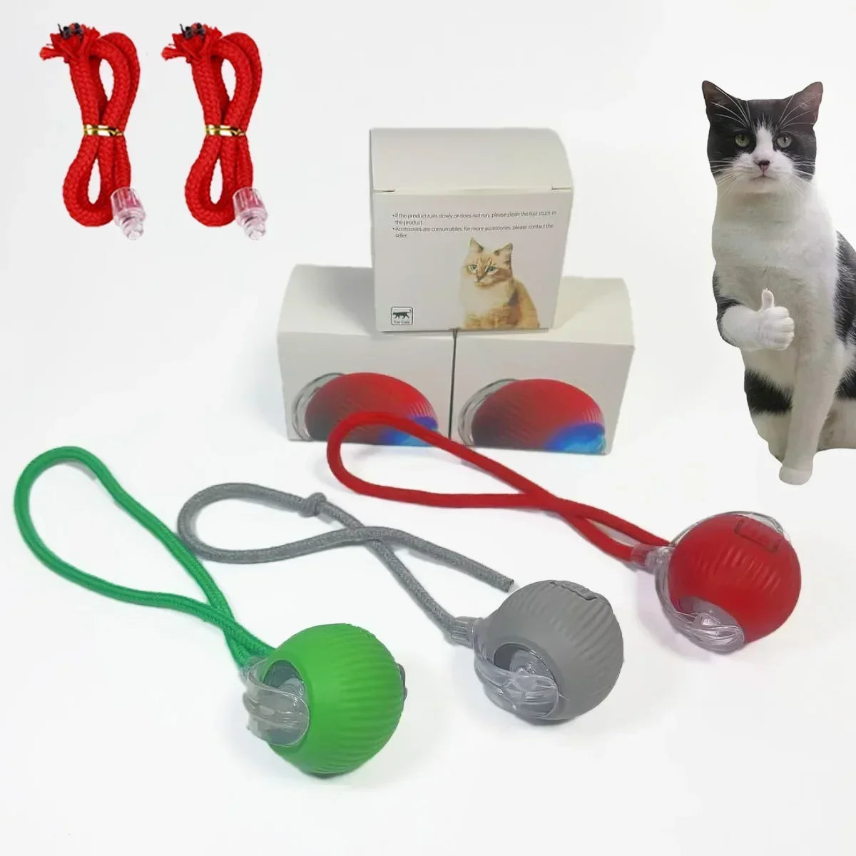1~3pcs Cat Interactive Ball Toy Automatic Rolling Ball Tail Rechargeable Smart Pet Electric Toy Dog Cat Training Imitate Mouse Deals 4 U   Deals 4 U