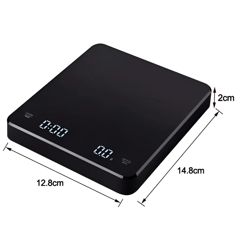 1Set Electronic Coffee Scale with Silicone Pad Digital Coffee Scale with Timer LED Display USB Charging Home Cafe Use Good Gift Deals 4 U   Deals 4 U