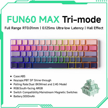 Akko MonsGeek FUN60 PRO&MAX HE Machanical Keyboard Magnetic Switch 60% Esports Gaming Keyboard Rapid Trigger 8K Custom Keyboard Deals 4 U  Gaming Accessories Deals 4 U