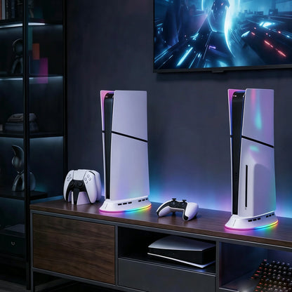 Dual Fan Cooling Station for PS5 PS5 Slim PS5 Pro RGB Console Cooler High Efficiency USB Powered Gaming Accessories