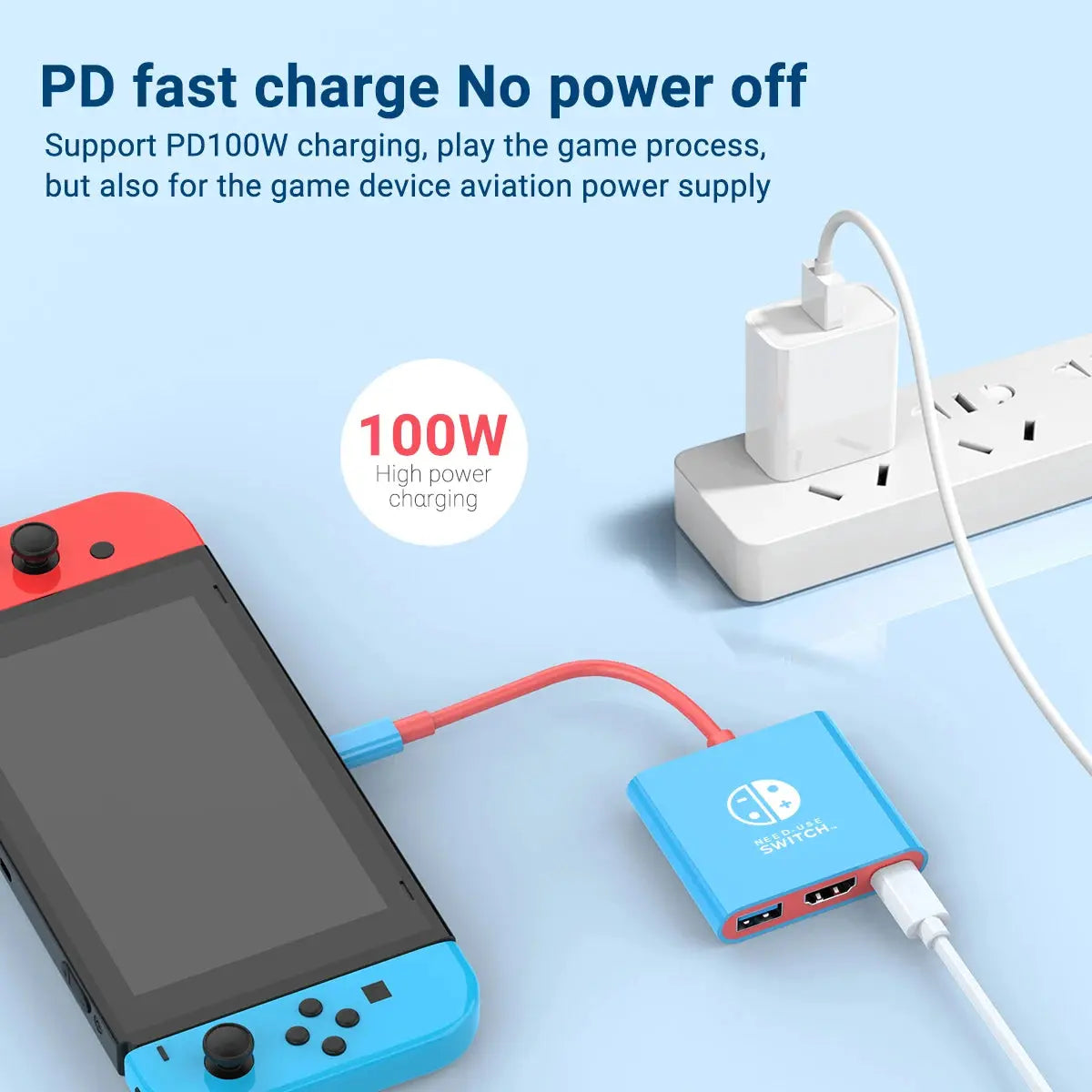 3 In 1 USB C HUB Type C to HDMI 4K with PD 100W Fast Charging USB 3.0 Docking Station for Switch MacBook Laptop Computer Phone Deals 4 U  Console Accessories Deals 4 U