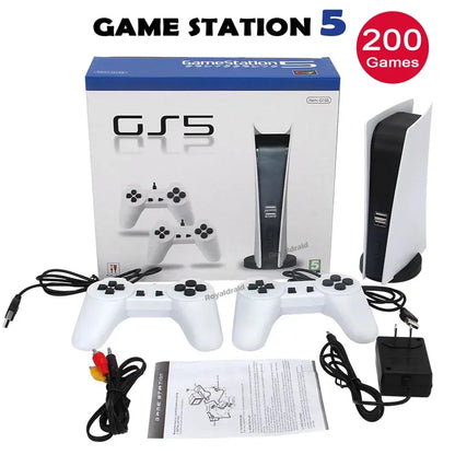 GS5 Game Station 5 Video Game Console With 200 Classic Games 8 Bit TV Console Retro USB Wired Handheld Two Game Player AV Output Deals 4 U  Gaming Accessories Deals 4 U
