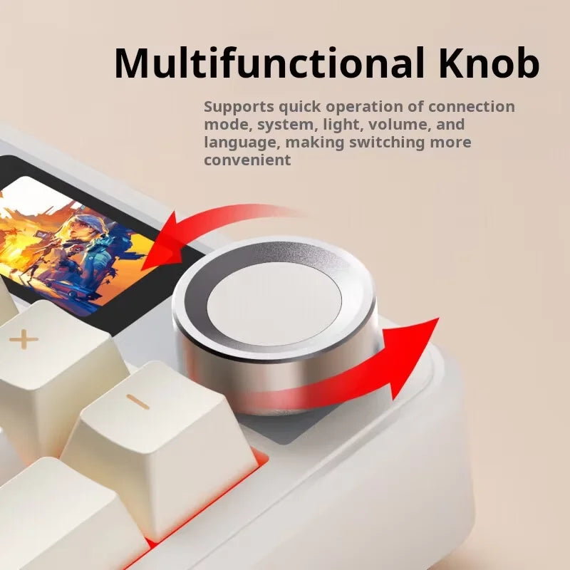 AULA F108Pro/F108 Wireless Bluetooth tri-mode connection, multi-functional display, Gasket structure, RGB lighting effects Deals 4 U   Deals 4 U