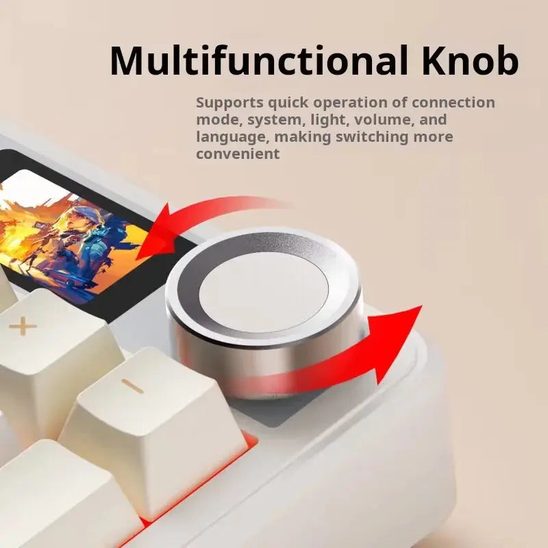 AULA F108Pro/F108 Wireless Bluetooth tri-mode connection, multi-functional display, Gasket structure, RGB lighting effects Deals 4 U  Streaming Equipment Deals 4 U