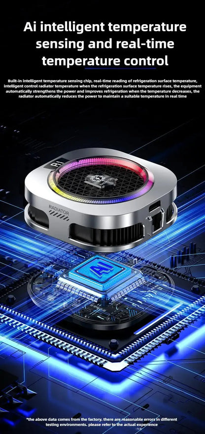 NEW TH16 Pro Mobile Cooler 24W Magnetic/Back-clip Ice Cooling Radiator Digital Display RGB Light Gaming Temperature Control Deals 4 U  Mobile Gaming Deals 4 U