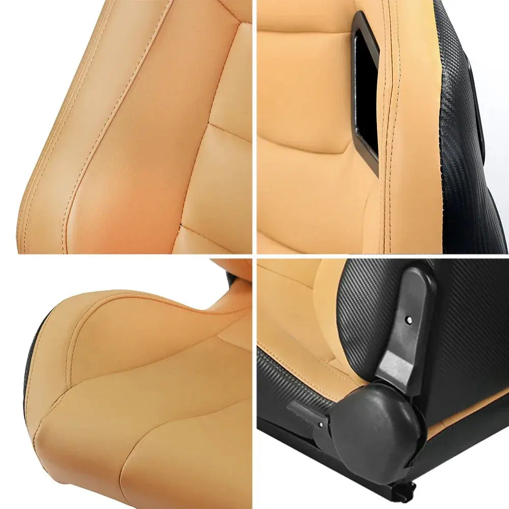1Pcs Universal Racing Car Seats 70-180 degree Adjustable Seat 3D PVC Full WRAP Leather Racing Sports Bucket Seats with 1 Slider Deals 4 U  Gaming Accessories Deals 4 U