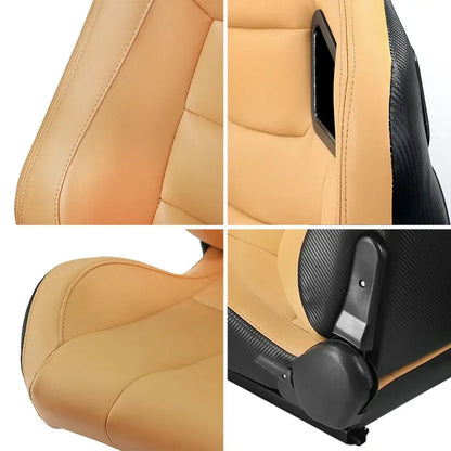 1Pcs Universal Racing Car Seats 70-180 degree Adjustable Seat 3D PVC Full WRAP Leather Racing Sports Bucket Seats with 1 Slider Deals 4 U  Gaming Accessories Deals 4 U