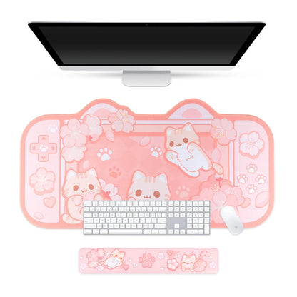 Wrist Rest Keyboard Sakura Cat Computer Desk Accessories Desk Mat Gamer Table for Pc Gaming Setup Mause Ped Pc Gamer Complete