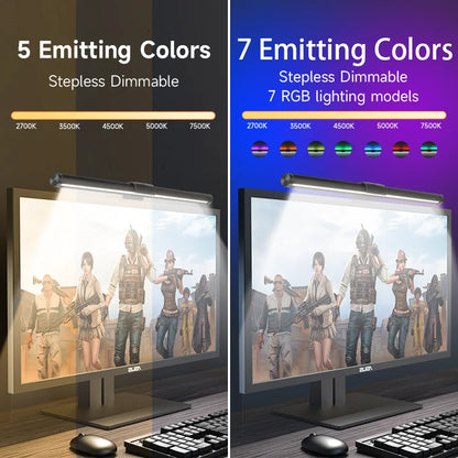 Led Curved Monitor Light Bar USB Table Lamp RGB Stepless Dimmable Hanging Office Desk Decorations Lighting For Computer Reading