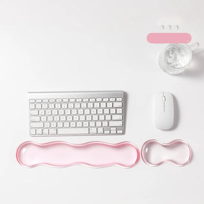 Ergonomic Silicone Gel Keyboard and Mouse Wrist Rest Set Clear Wrist Rest for Keyboard 60%/68%/75%