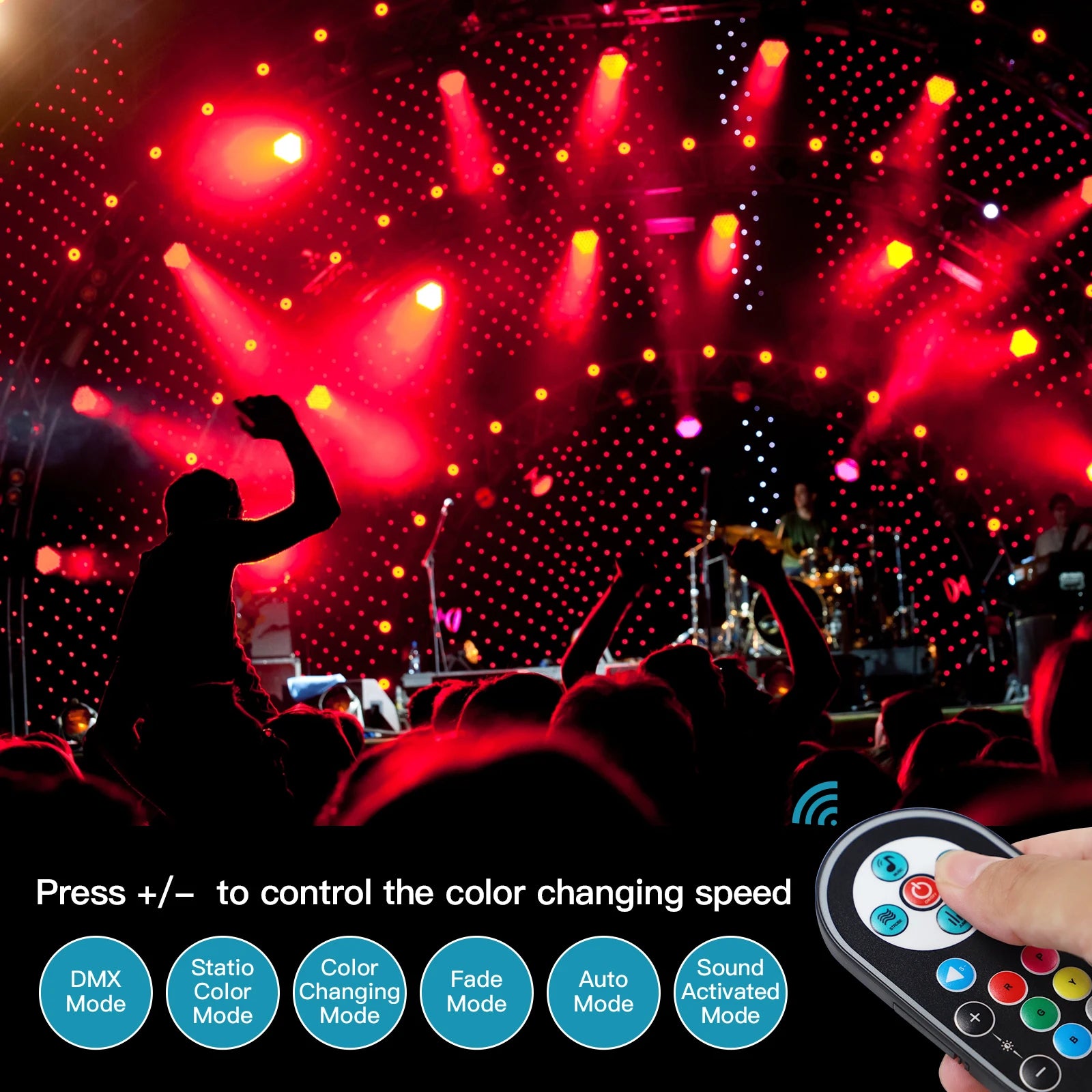 U'King 4PCS/8PCS 36LED Par Lights RGB LED DJ Stage Light with Remote Control DMX512 Sound Activated for Party Stage Effect Light Deals 4 U   Deals 4 U