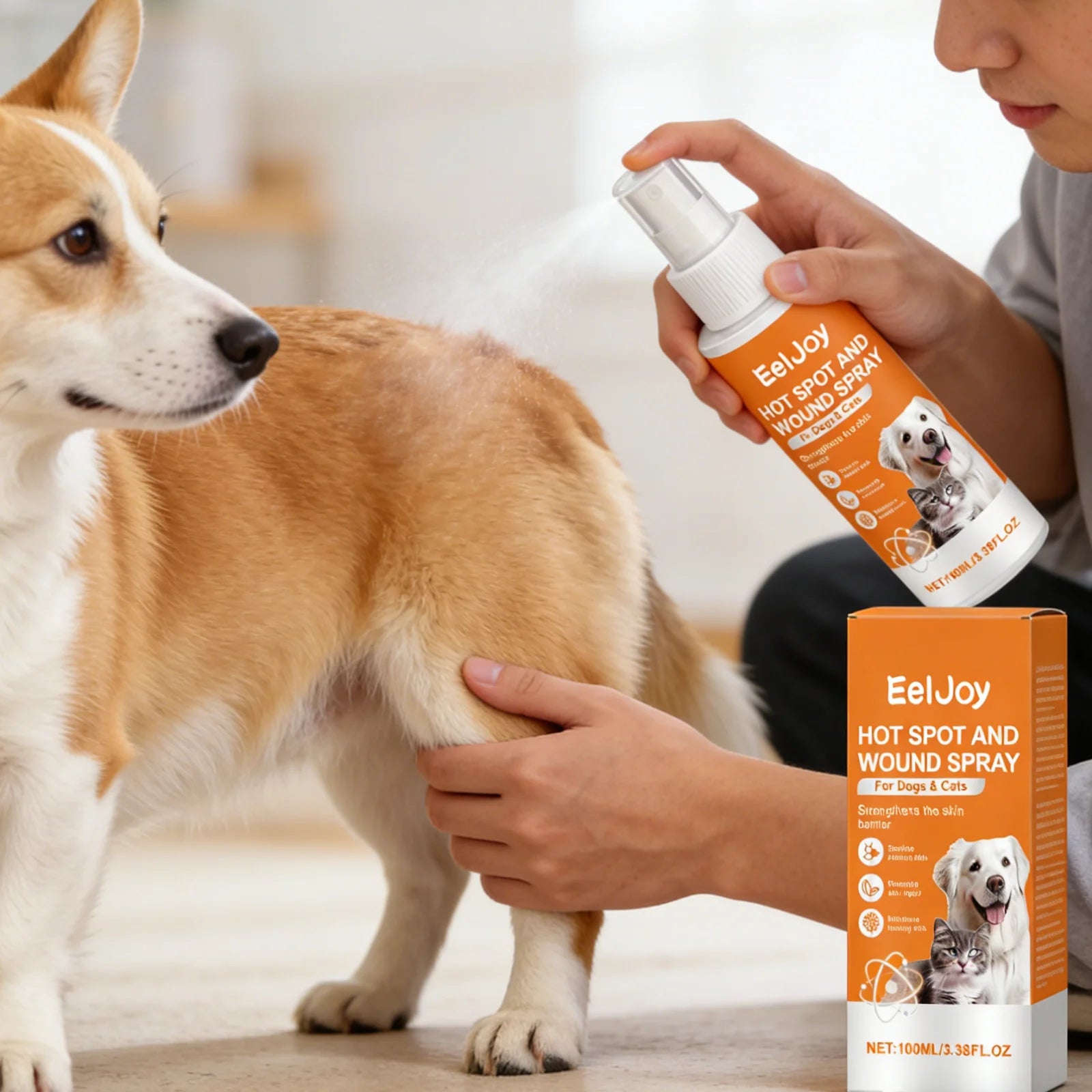 EelJoy Pet Skin Care Spray for Dog Cat Calm Redness Relieve Dryness Moisture Barrier Natural Ingredients Gentle Pet Shield Spray Deals 4 U   Deals 4 U