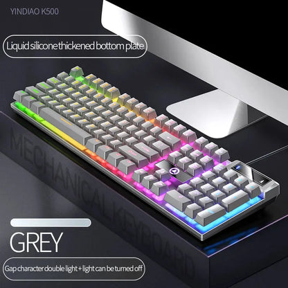 104 Keys Gaming Keyboard Wired Keyboard Color Matching Backlit Mechanical Feel Computer E-sports Peripherals for Desktop Laptop Deals 4 U  Gaming Accessories Deals 4 U