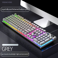 104 Keys Gaming Keyboard Wired Keyboard Color Matching Backlit Mechanical Feel Computer E-sports Peripherals for Desktop Laptop Deals 4 U   Deals 4 U