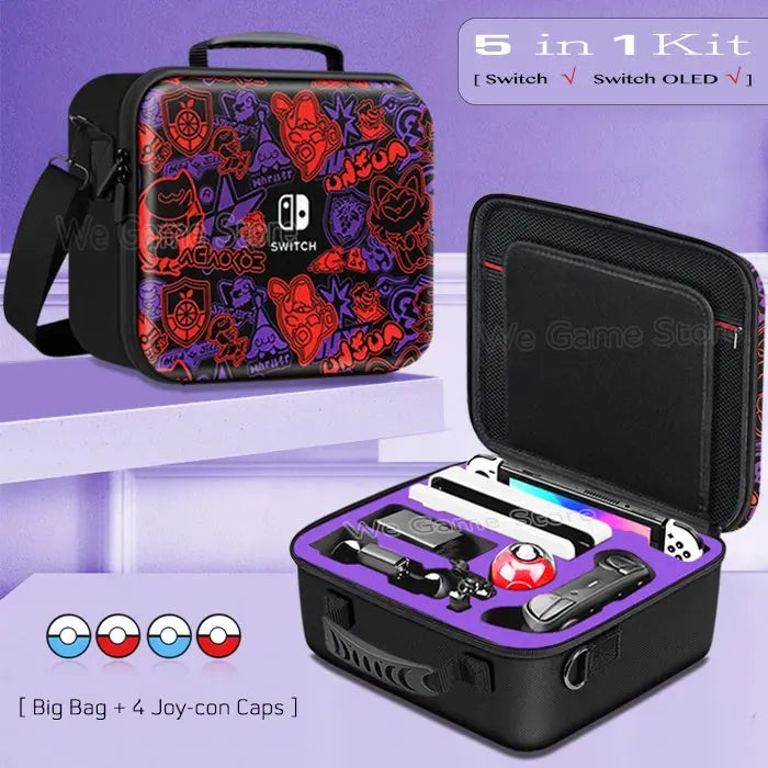 Travel Carrying Case For Nintendo Switch OLED Console Gaming Accessories High Quality Portable Storage Messenger Bag Hard Shell Deals 4 U  Console Accessories Deals 4 U