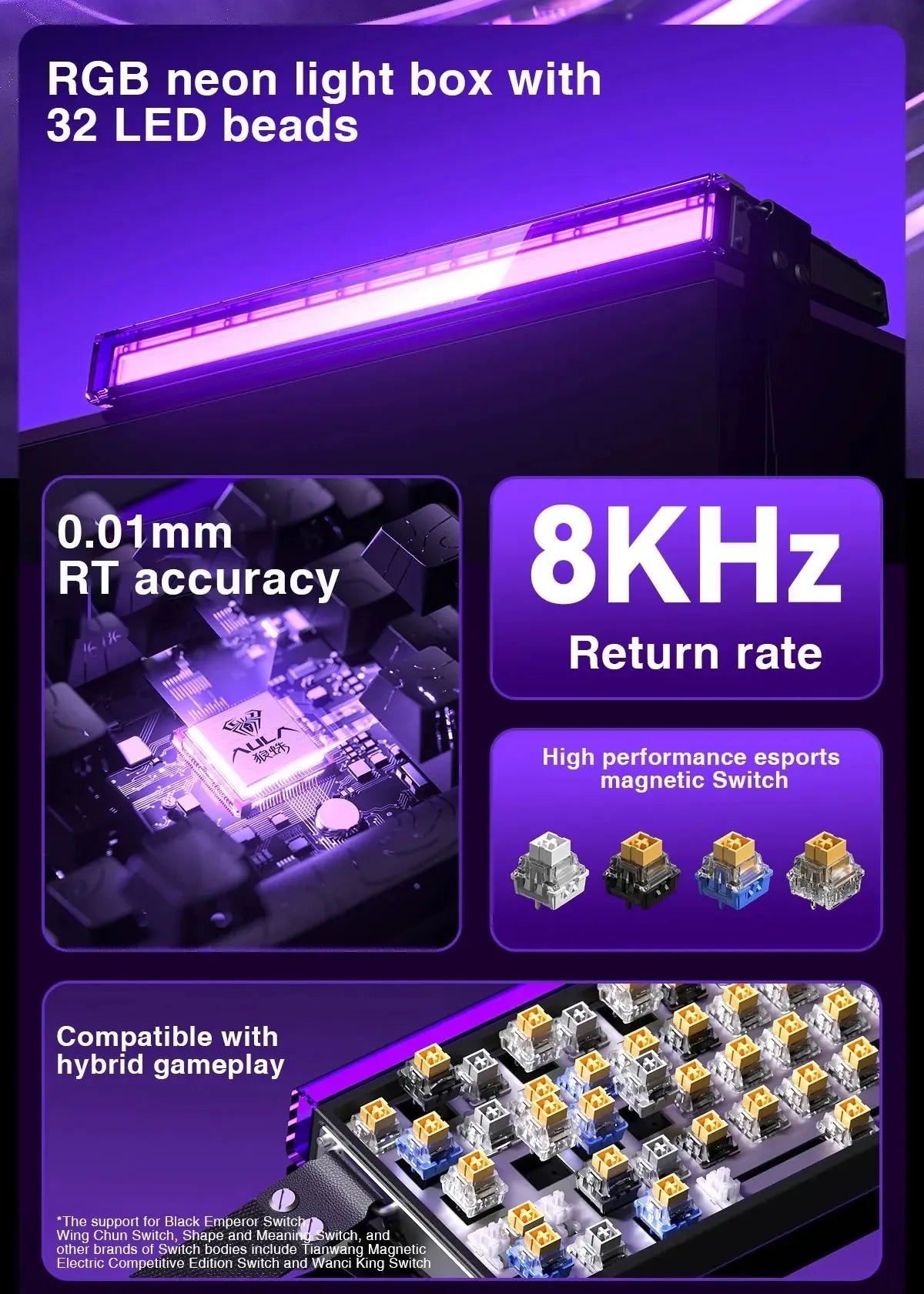 AULA HERO 68HE Magnetic Switch Keyboard RGB Gaming Mechanical Keyboard Rapid Trigger 8K Return Wired Esports Custom Keyboard Deals 4 U   Deals 4 U