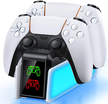 For PS5 Controller Charger DualSense Charging Station Dual Charging Dock Charger Stand for PlayStation5 Wireless Game Controller Deals 4 U  Console Accessories Deals 4 U