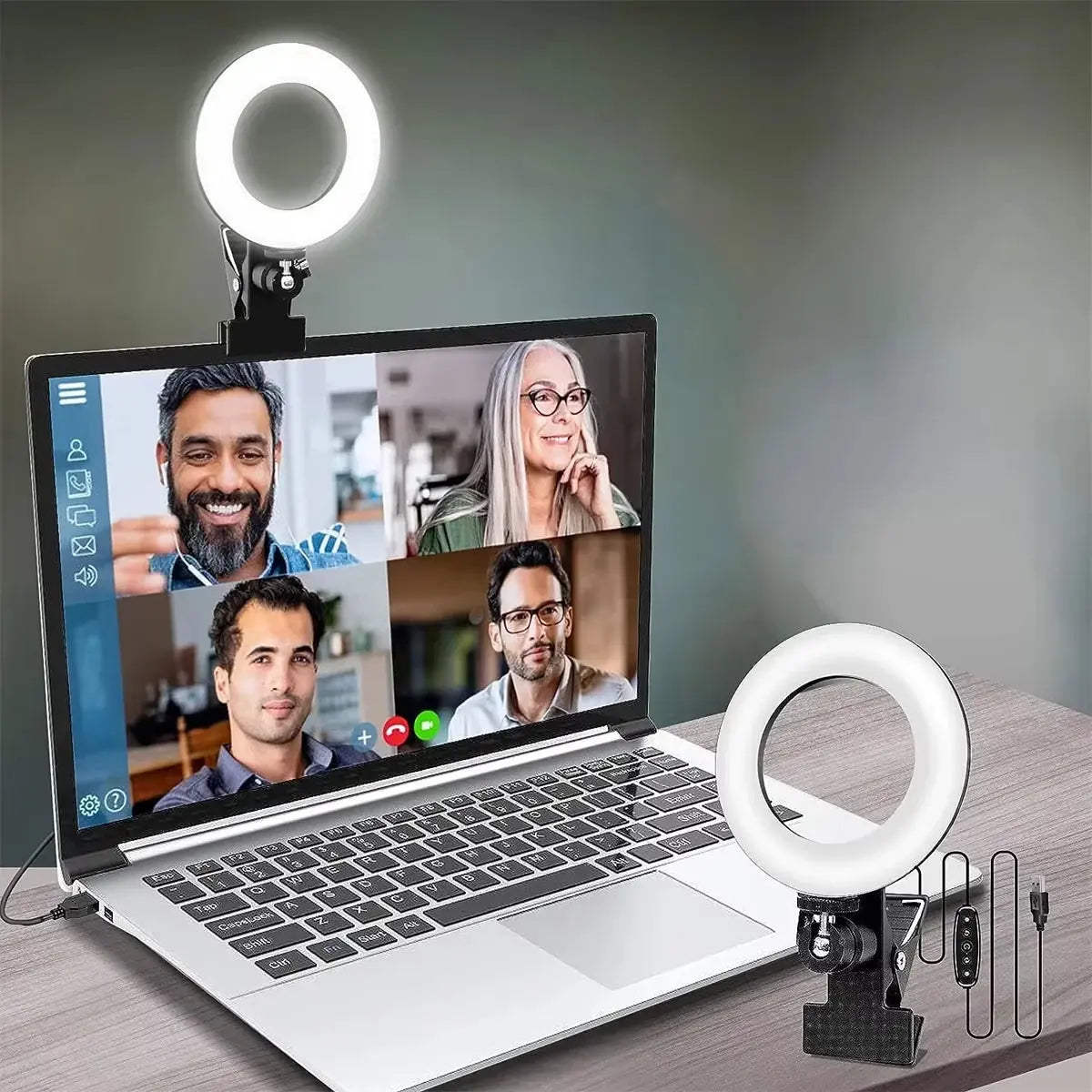 Clip-on ring light lighting kit, phone selfie light, 3-stop webcam, photography accessories, auto projection, 6-inch fill light Deals 4 U  Streaming Equipment Deals 4 U