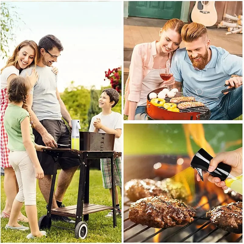 200/300/500ml Oil Spray Bottle BBQ Cooking Olive Oil Sprayer Plastic Baking Oil Spray Empty Bottle Vinegar Bottle Or  Oil brush Deals 4 U   Deals 4 U