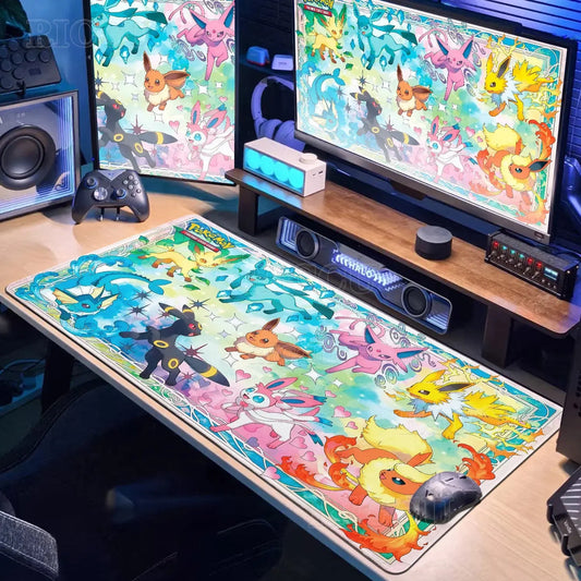 Japan Anime Gamer Mouse Pad E-eevee Cabinet Kawaii Tablepad XXL P-pokemon Keyboard Rug Laptop PC Gaming Rubber Extended DeskMats Deals 4 U  Gaming Accessories Deals 4 U
