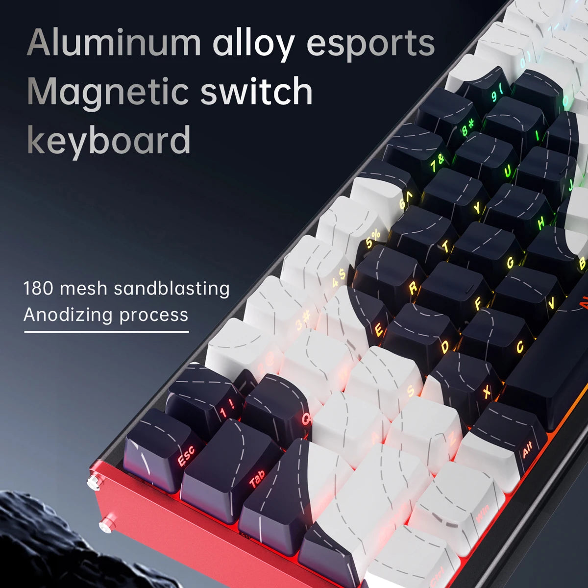 AJAZZ ALUX68 Magnetic Shaft Aluminum Alloy Esports Magnetic switch keyboard RGB hot-swappable DIY wired macro mode Hall effect