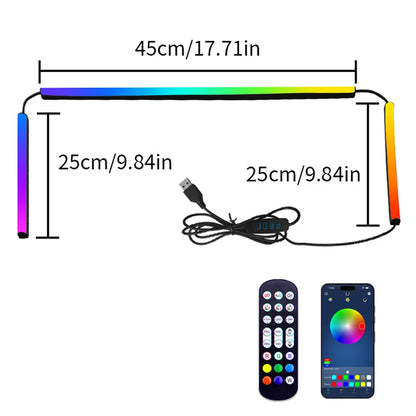 LED RGB Gaming Ambient Light Flexible Silicone Backlight Smart Desk Light Bar Eye Protection LED Lamp for Monitor Office Reading