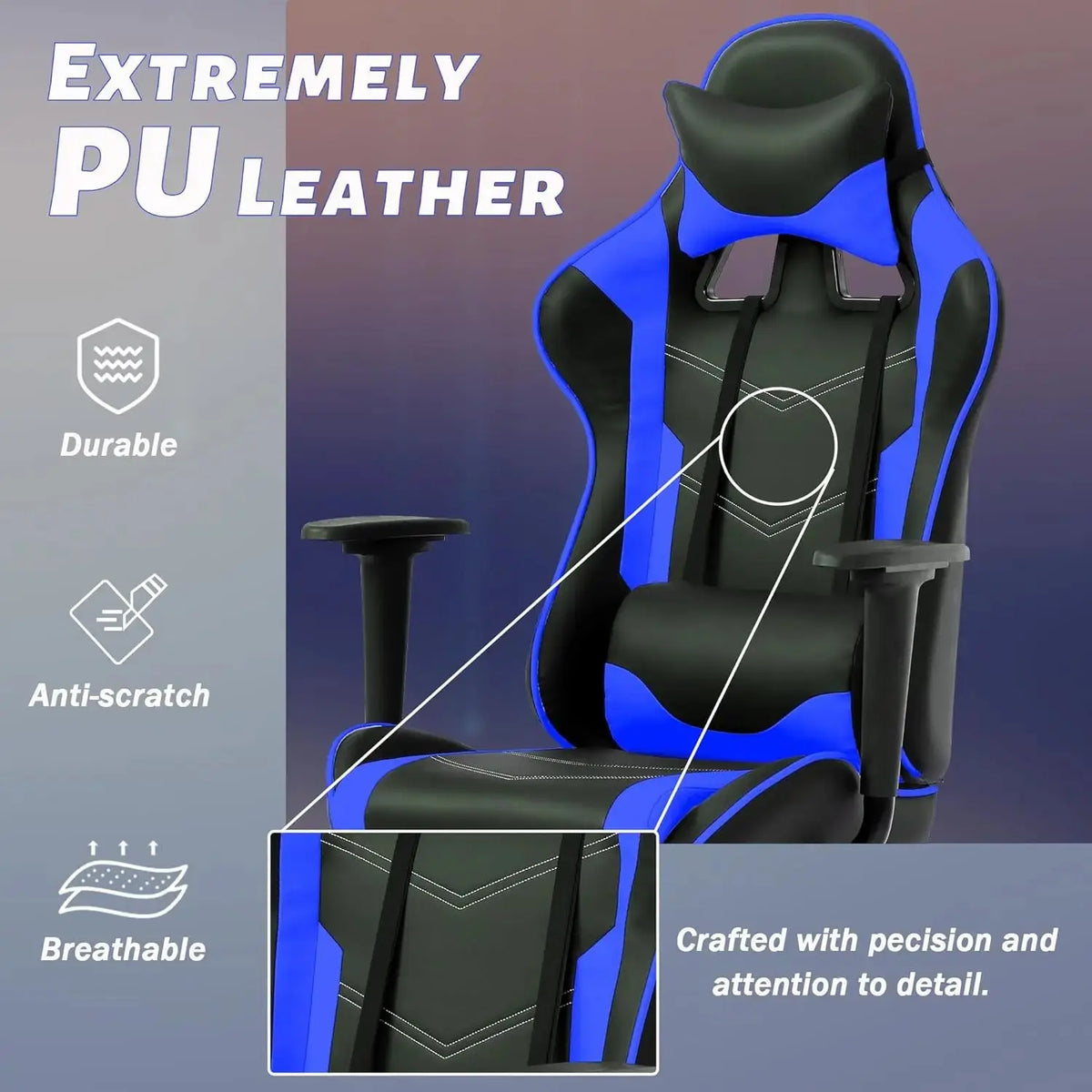 Ergonomic High-Back Gaming Chair PU Leather 250lbs Home Office, Customized Deals 4 U  Gaming Accessories Deals 4 U