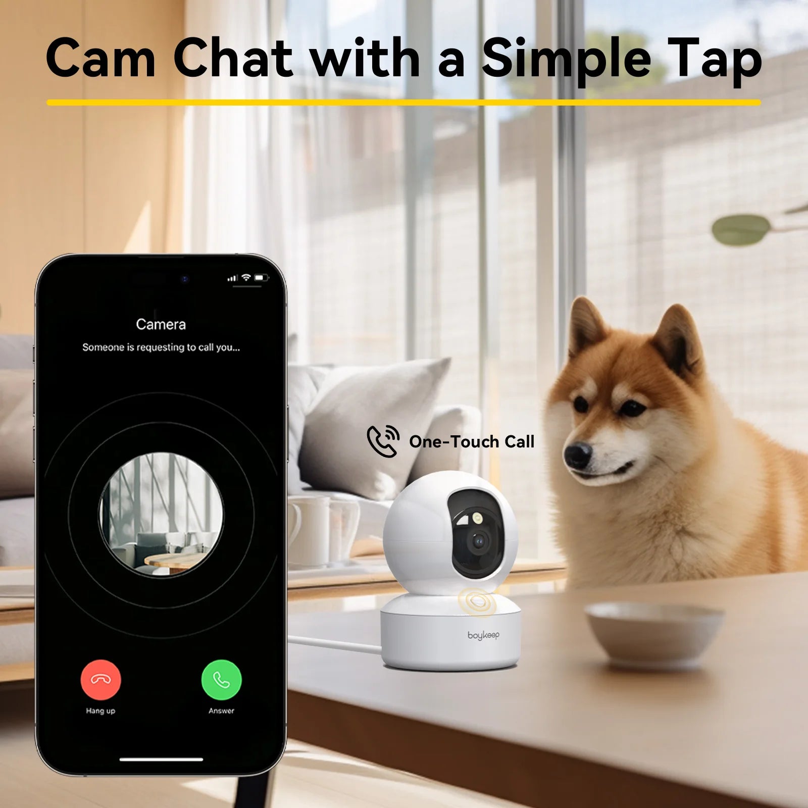 Boykeep 2K Pet Dog Camera with Phone App, 5G/2.4GHz WiFi Indoor Security Baby Camera, 360° Pan & Tilt, 2-Way Audio, Night Vision Deals 4 U   Deals 4 U