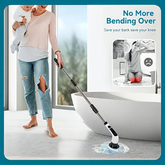 9 in 1 Multifunctional Handheld Electric Cleaning Brush With Telescopic Function, Bathroom Floor And Kitchen Cleaning Tool Deals 4 U   Deals 4 U
