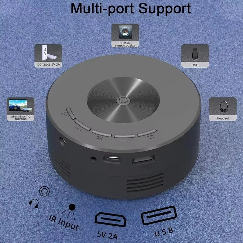 YT200 Smart home high-definition miniature portable projector small mobile phone projector wireless Projection Support 1080p Deals 4 U   Deals 4 U