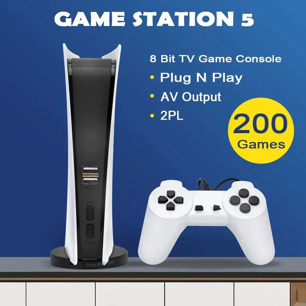 GS5 Game Station 5 Video Game Console With 200 Classic Games 8 Bit TV Console Retro USB Wired Handheld Two Game Player AV Output Deals 4 U  Gaming Accessories Deals 4 U