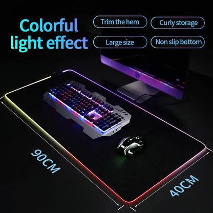 ROG ASUS Mouse Pad RGB Gamer Desk Mat Led Back Light Mousepad Setup Gaming Accessories Deskmat Big Colorful Mousepepad Backlight