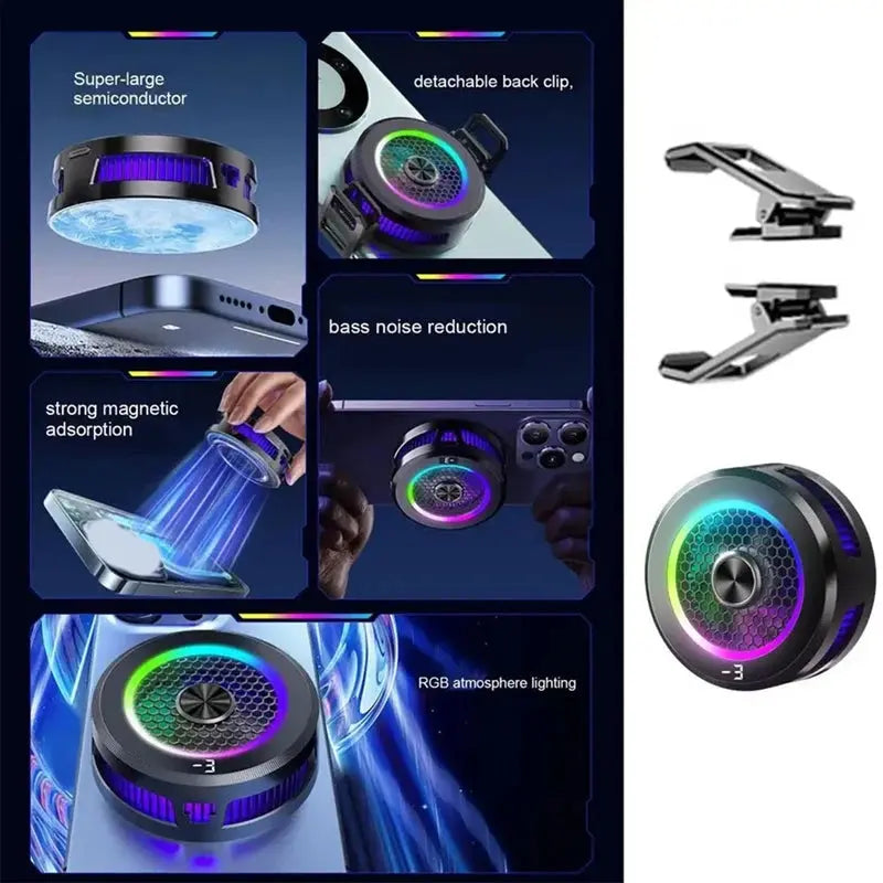 15W Extreme Cooling Phone Cooler with Ice Generation, Semiconductor Phone Cooler, Magnetic & Clip-on for iPhone/Xiaomi/VIVO/OPPO Deals 4 U  Mobile Gaming Deals 4 U