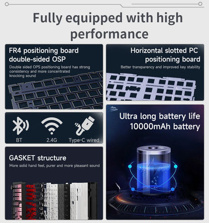 AJAZZ AK980 V2 PRO 98% Gasket Mechanical Keyboard, Hot-Swappable, 10000mAh, TFT Screen & Knob, 8K Polling Rate, RGB Backlit