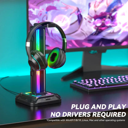 Controller Stand with 9 Light Modes Headset Holder for Desk Rotatable Headphone Stand Detachable Controller Hook Deals 4 U  Gaming Accessories Deals 4 U