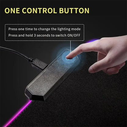 Gamepad pattern Mouse Pad XXL RGB Gaming MousePad HD Gamer Accessories Large LED Light MousePads PC Computer Carpet With Backlit