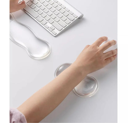Ergonomic Silicone Gel Keyboard and Mouse Wrist Rest Set Clear Wrist Rest for Keyboard 60%/68%/75%