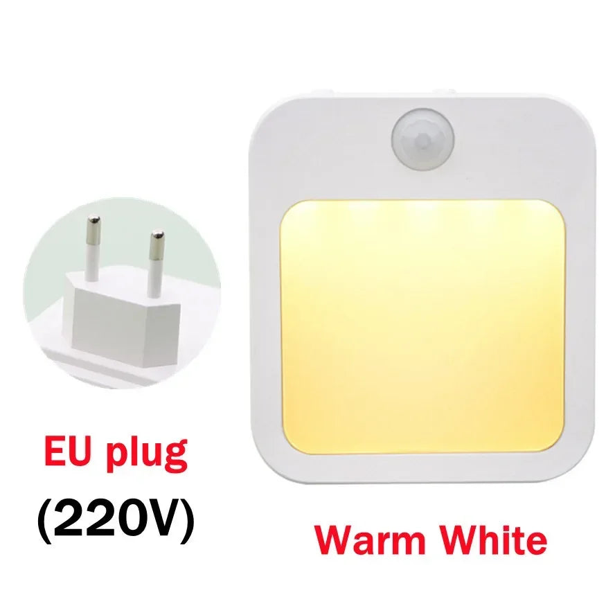 Motion Sensor LED Night Lights EU Plug Dimmable Cabinet Light for Baby Bedside Bedroom Corridor Wireless Night Lamp Lighting Deals 4 U   Deals 4 U